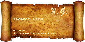 Maresch Gina névjegykártya